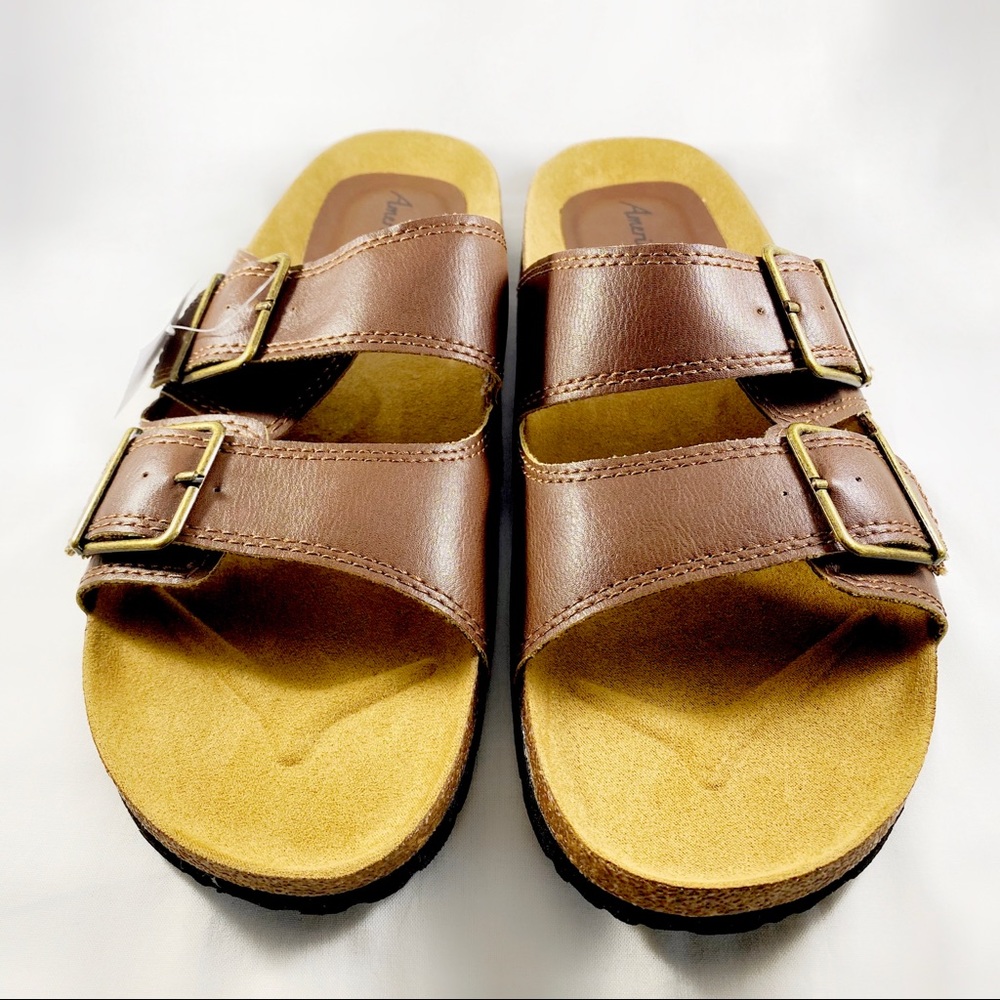 American Eagle Café Brown Slide Sandals NWOT